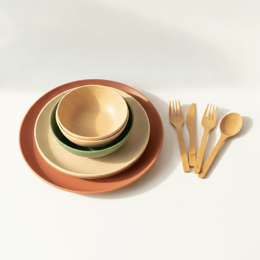 Reusable Picnic Plates & Cutlery (24-Piece)
